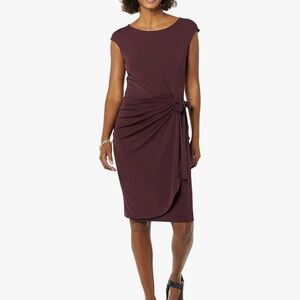 Elegant Cap Sleeve Faux Wrap Dress